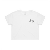 Woman's Logo Crop White