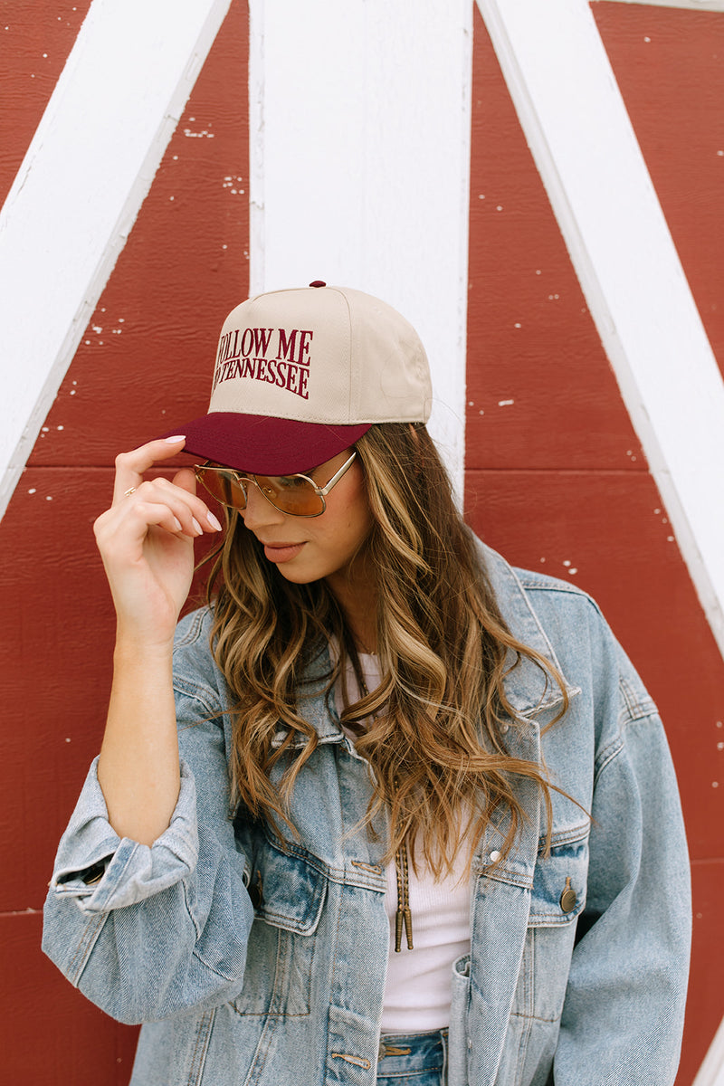 Follow Me To Tennessee Trucker Hat Maroon