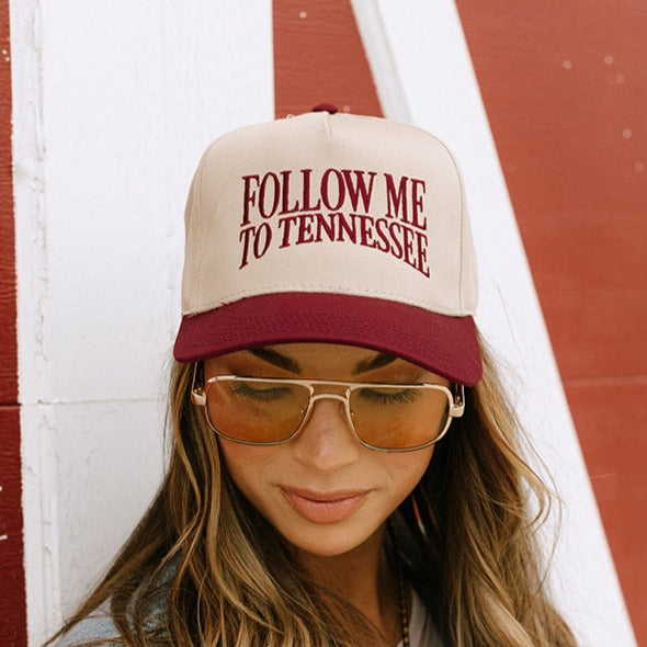 Follow Me To Tennessee Trucker Hat Maroon
