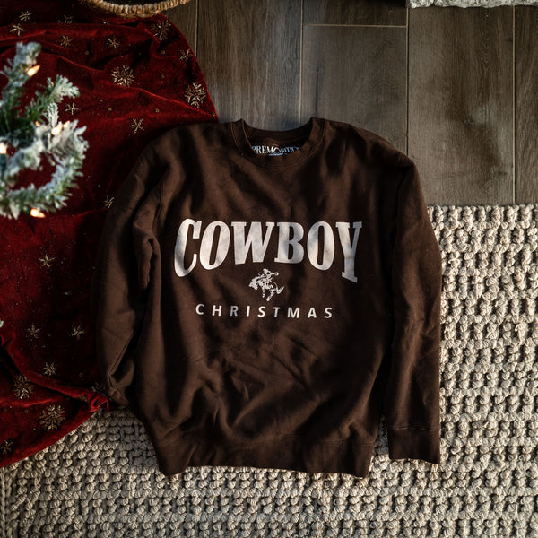 Brown Cowboy Christmas Crewneck