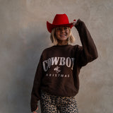 Brown Cowboy Christmas Crewneck