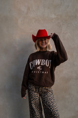 Brown Cowboy Christmas Crewneck