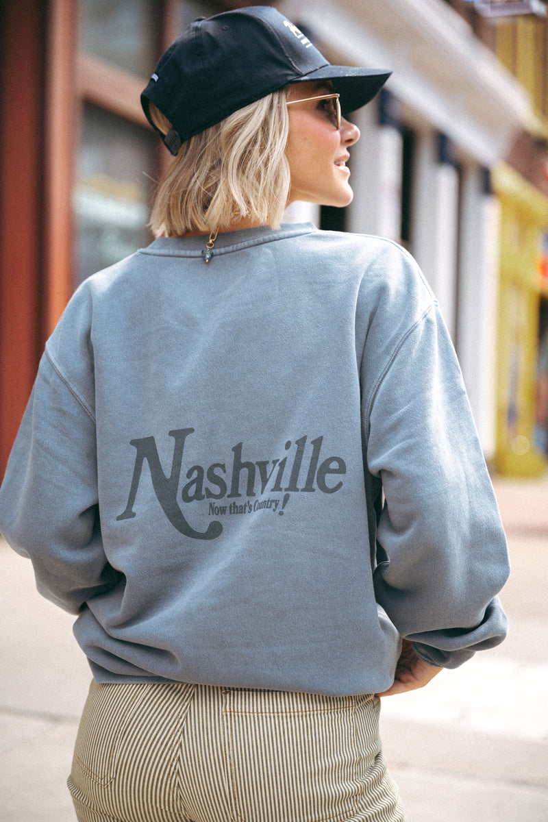 Nasvhille! Now That's Country Crewneck - Slate