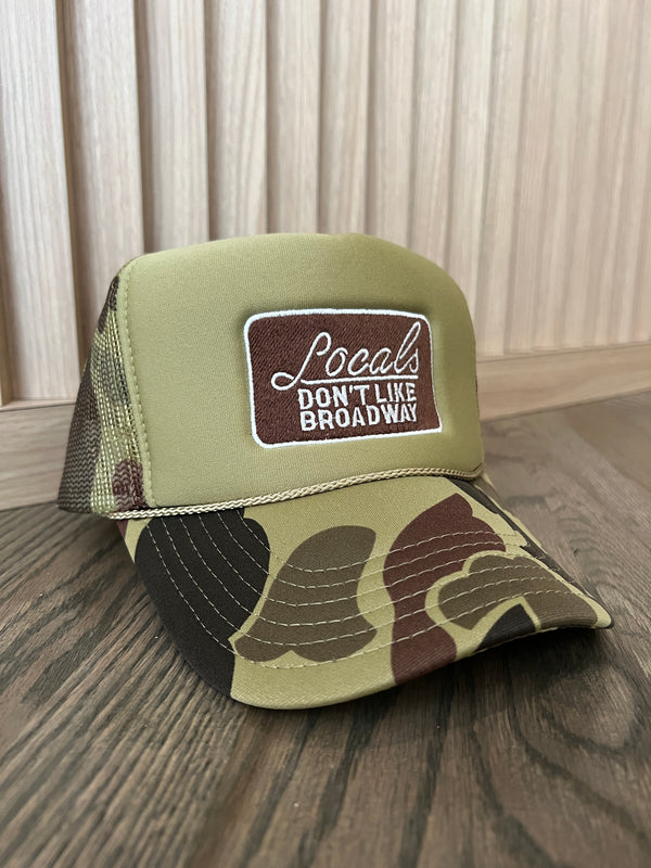 Locals Don't Like Broadway Camo Trucker Hat