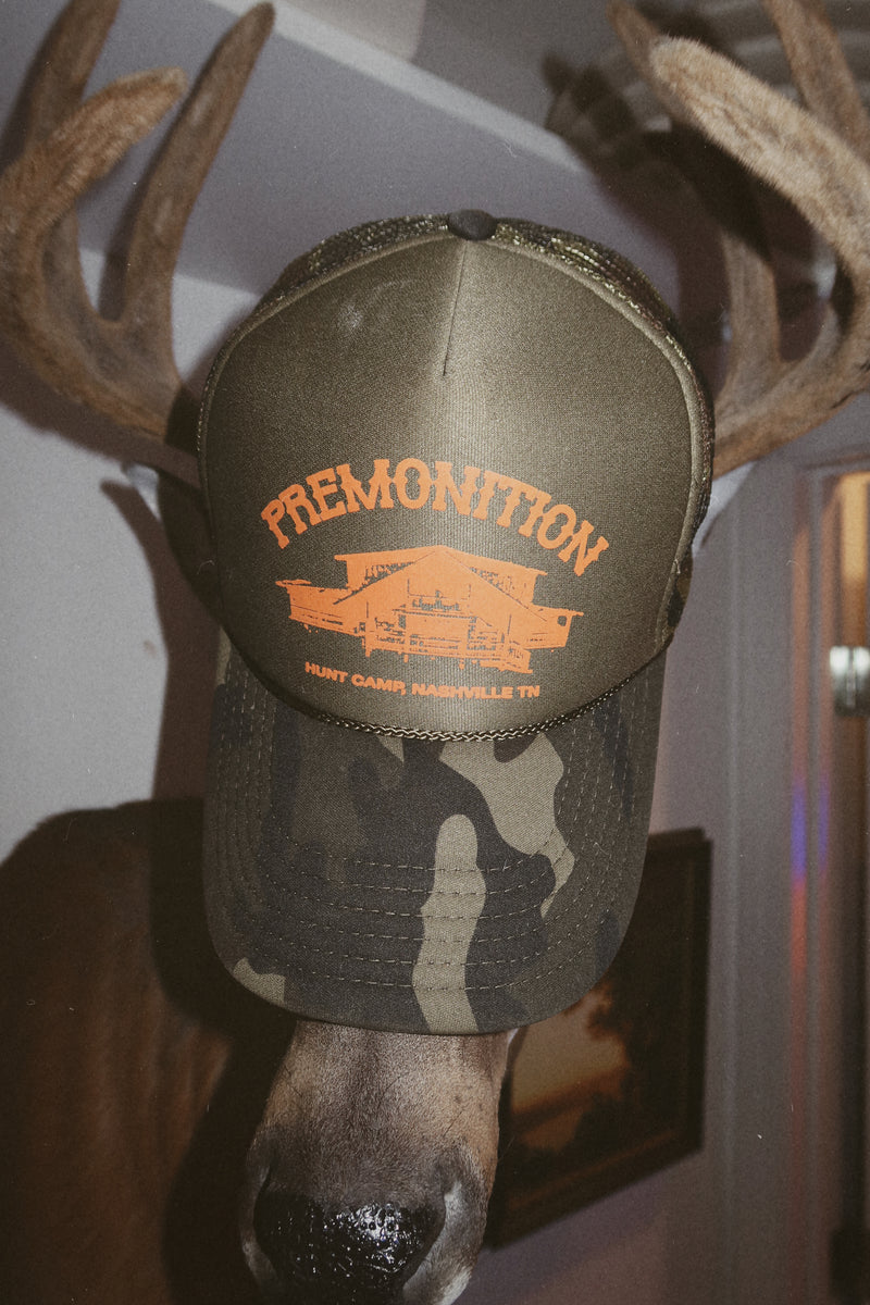 Premonition Hunt Camp Camo Trucker Hat
