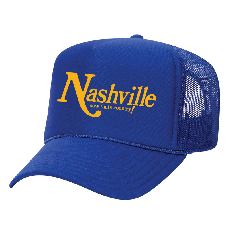 Nashville! Now That's Country Trucker Hat Blue – Premonition Goods